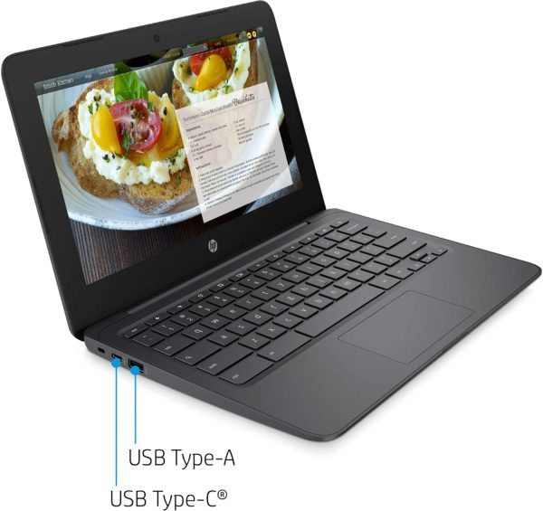 ⁦HP احدث كروم بوك فلاجشيب بشاشة HD 11.6 انش (1366×768)، معالج انتل سيليرون N3350، 4GB LPDDR2، ذاكرة اي ام ام سي 32GB، نظام تشغيل كروم، بطاقة رسومات HD 500، 11A-NB0013DX، رمادي فاتح⁩ - الصورة ⁦8⁩