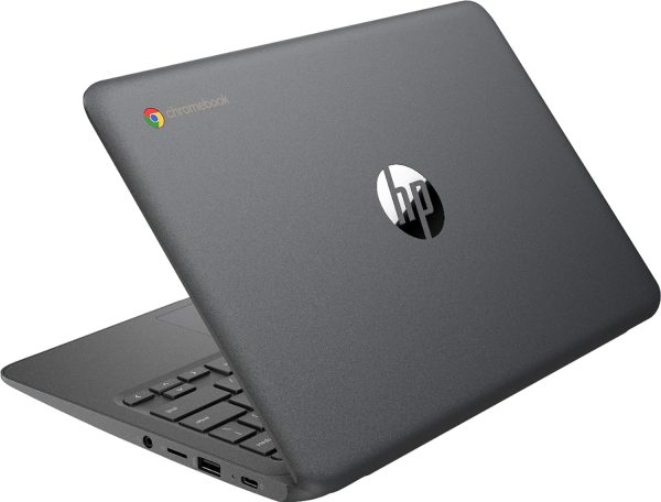 ⁦HP احدث كروم بوك فلاجشيب بشاشة HD 11.6 انش (1366×768)، معالج انتل سيليرون N3350، 4GB LPDDR2، ذاكرة اي ام ام سي 32GB، نظام تشغيل كروم، بطاقة رسومات HD 500، 11A-NB0013DX، رمادي فاتح⁩ - الصورة ⁦4⁩