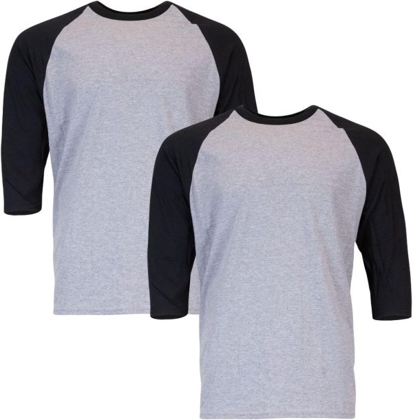 Gildan unisex adult Heavy Cotton 34 Raglan T shirt Style G5700 2 pack