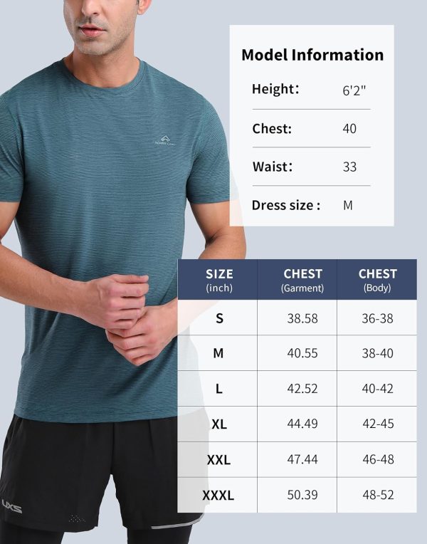 ⁦بايونير كامب قمصان رياضية للرجال للتمارين الرياضية ماصة للرطوبة للاداء الرياضي سريعة الجفاف للجري⁩ - الصورة ⁦6⁩