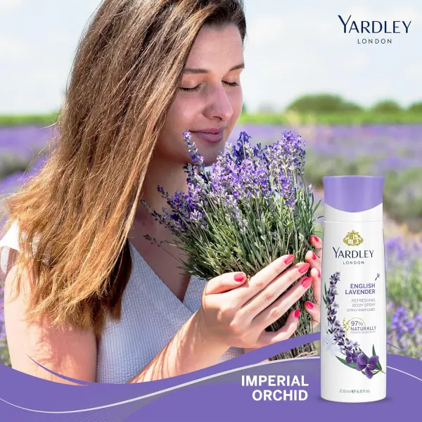 ⁦بخاخ معطر للجسم انجلش لافندر للنساء من ياردلي لندن، منعش برائحة زهرية تبعث على الاسترخاء والتهدئة، 200 مل⁩ - الصورة ⁦3⁩