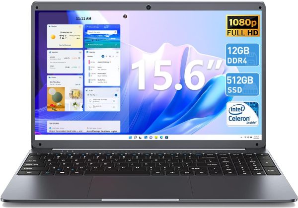 SGIN Laptop Computer 156 Inch Laptops with 12GB RAM 512GB