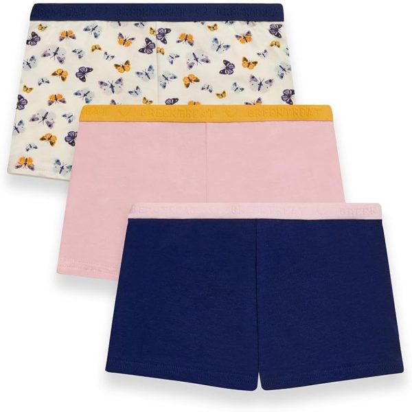 GREEN TREAT Girls GUHGT026 Pack Of 3 Organic Cotton Shorts