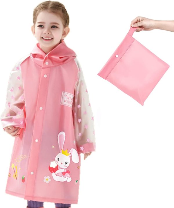 KASTWAVE Kids Raincoat for Boys Girls Rain Jacket Hooded Poncho