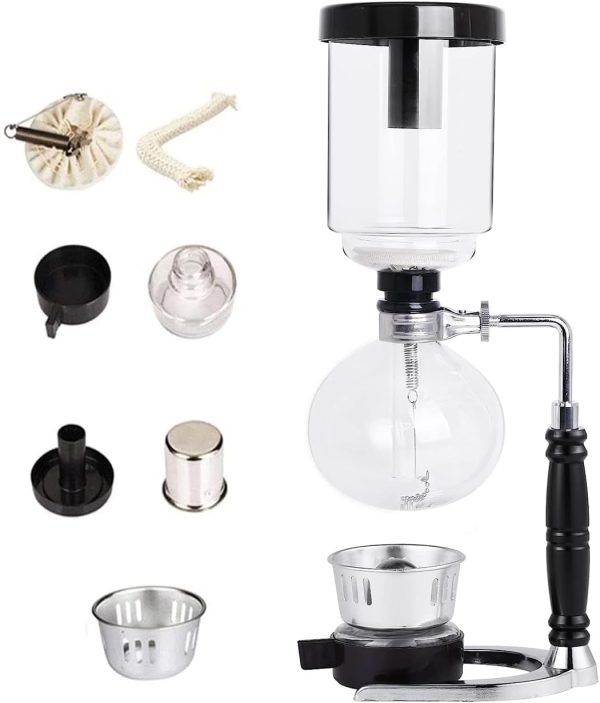 QAHWA Siphon Coffee Maker Glass Tabletop Syphon Pot Glass