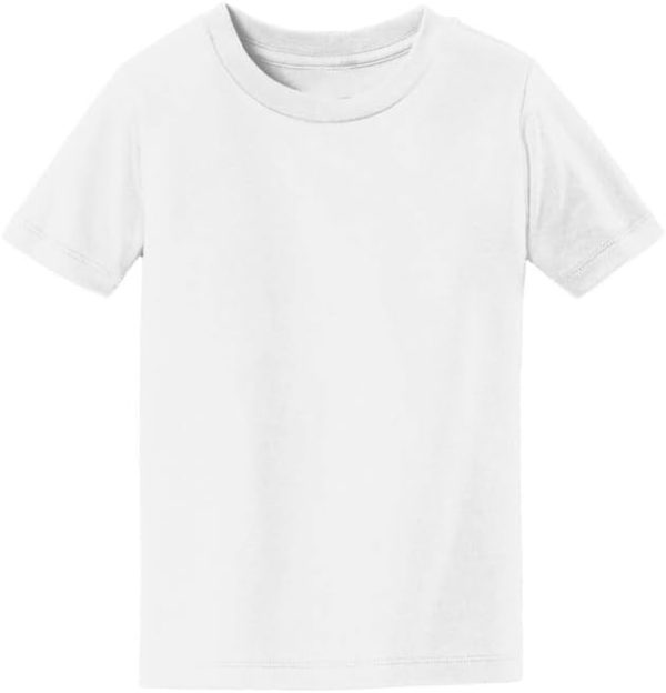 ⁦Moneysavers Kids Round Neck boys T Shirt 170 GSM Pure Cotton Basic Colors, White, 5 Years⁩ - الصورة ⁦3⁩