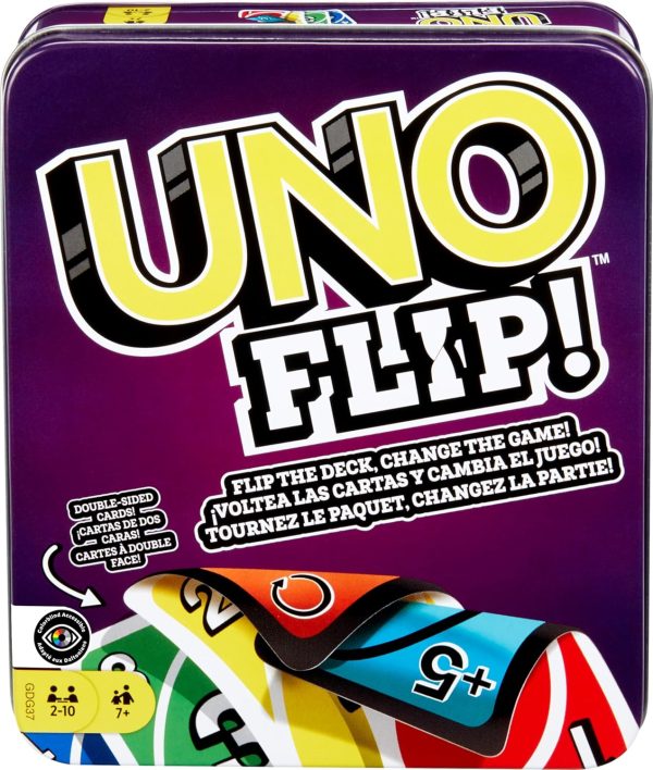 Mattel Games UNO FLIP Family Card with 112 Cards in