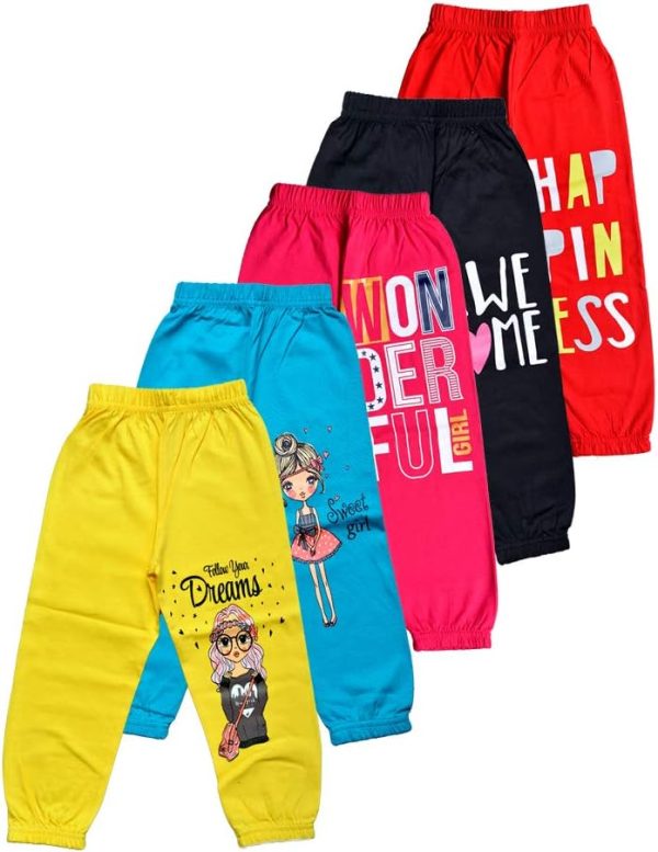 T2F Girls GLSTRK01 Track Pants pack of 5