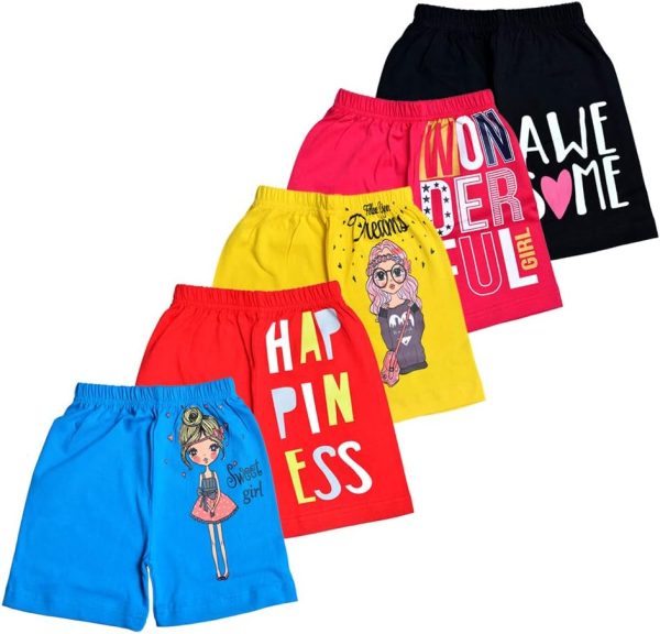 T2F girls Girls Shorts Shorts pack of 5