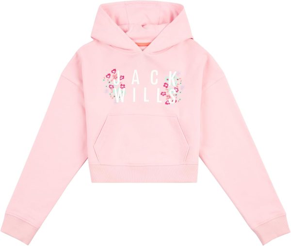 1729134040 JACK WILLS Girls JWS5258D53 Jack Wills Floral Cropped Hoodie