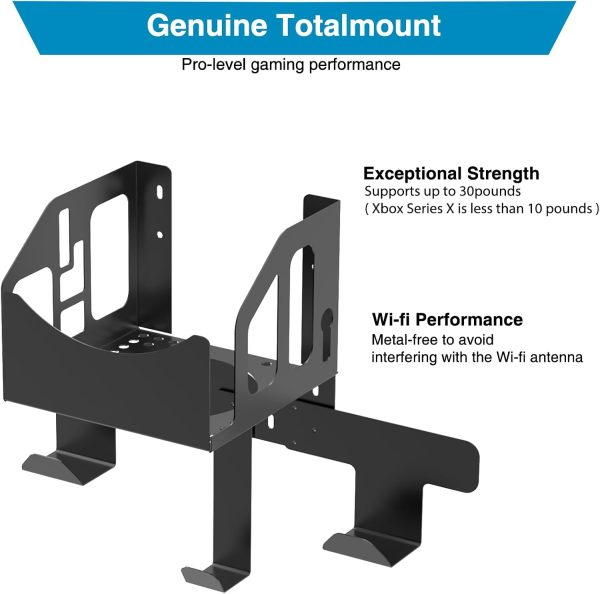 ⁦Wall Mount Kit for Xbox Series X - Black Metal with Controller Holder & Headphone Hanger, Designed for Accessory Mounting Near Your TV.⁩ - الصورة ⁦5⁩