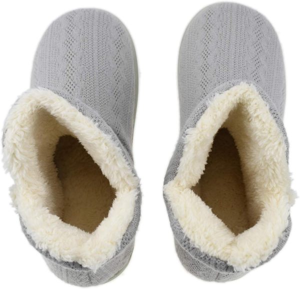 ⁦AONEGOLD® Slippers Women's Men's Winter Warm Hut Boots Knitted Non-Slip Plush Slippers Indoor Shoes Outdoor Indoor⁩ - الصورة ⁦5⁩