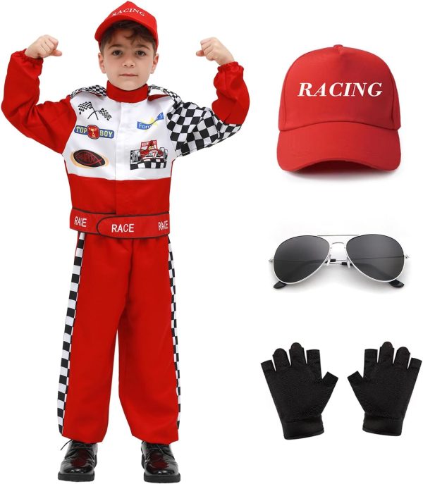 Aroacle Race Car Driver Costume Boys Racing Suit with Car