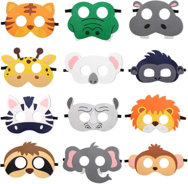 CHANEDE Forest Friends Animals Felt Masks 12 pcs Woodland Creatures Animal