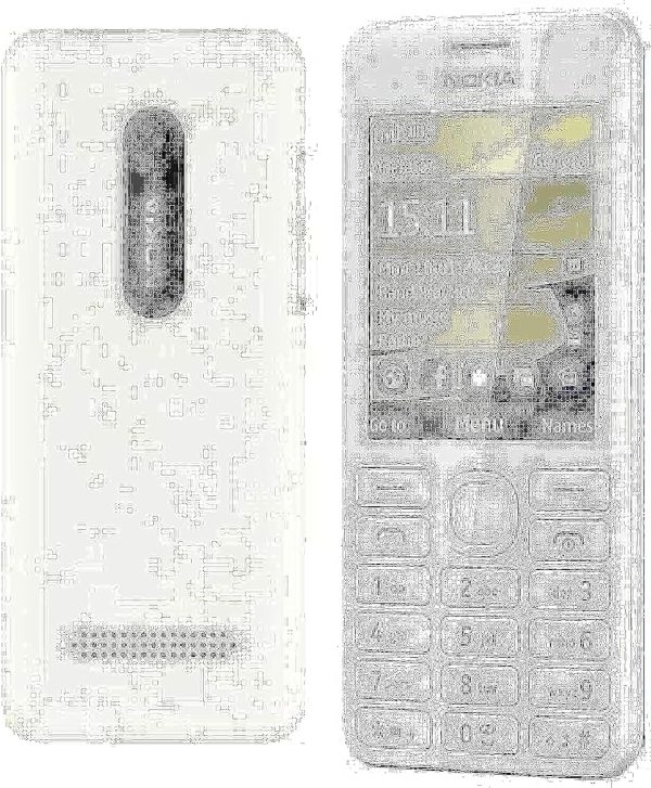 نوكيا 206 ثنائي شرائح الاتصال 64 ميجا، ابيض