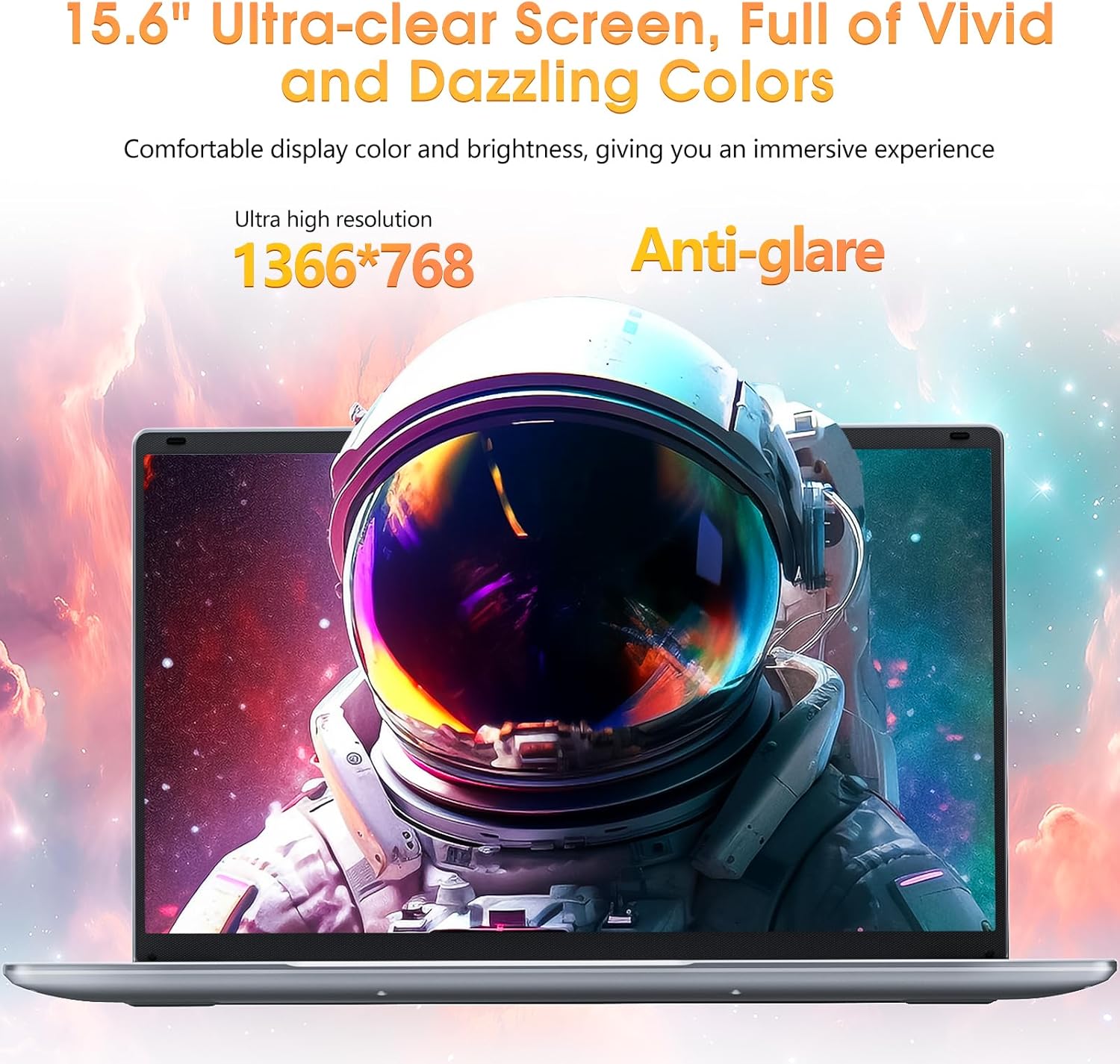 1732249556 PKHOZ 15.6 Inch Laptops 4GB RAM 128GB SSD Laptop Computer Quad Core Celeron Processor Notebook 2.4G5G WiFi Type C Mini HDMI Webcam 1TB Expansion UHD Graphics 600Silver