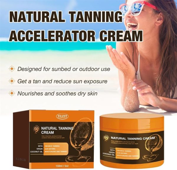 ⁦Azonee Tanning Gel & Cream, Luxury Intensive Natural Tan Accelerator with Oil, for Sunbeds & Outdoor Use, Achieve Glowing Tan Skin, 2 * 150 ml⁩ - الصورة ⁦5⁩