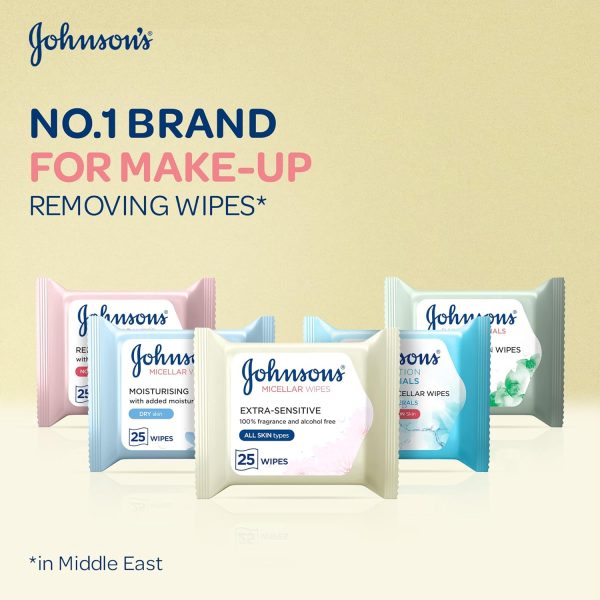 1732323732 Johnson Johnson Cleansing Facial Micellar Wipes Extra Sensitive All Skin Types Pack Of 25 Wipes