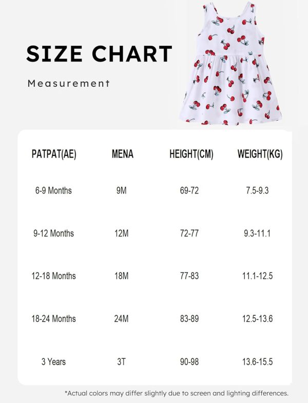 1732488000 فستان صيفي من القطن بطبعة الكرز للبنات الصغيرات من عمر 6 أشهر 3 سنوات من باتبات