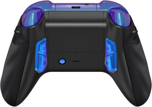 1732555154 HEXGAMING ULTRA X Wireless Controller for Xbox Series X S for Xbox One and for Windows 7810 4 Back Buttons Adjustable Triggers Interchangeable Thumbsticks 6 Profiles Mystic Blue Purple