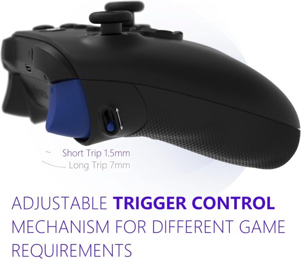 1732555157 HEXGAMING ULTRA X Wireless Controller for Xbox Series X S for Xbox One and for Windows 7810 4 Back Buttons Adjustable Triggers Interchangeable Thumbsticks 6 Profiles Mystic Blue Purple