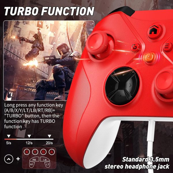 ⁦[Need to Upgrade] Xbox Controller Wireless, Xbox One Controller for Xbox Series X/S, Xbox One X/S, Xbox One & PC Windows Gamepad with Dual Vibration Motors, TURBO and Macro Function⁩ - الصورة ⁦5⁩