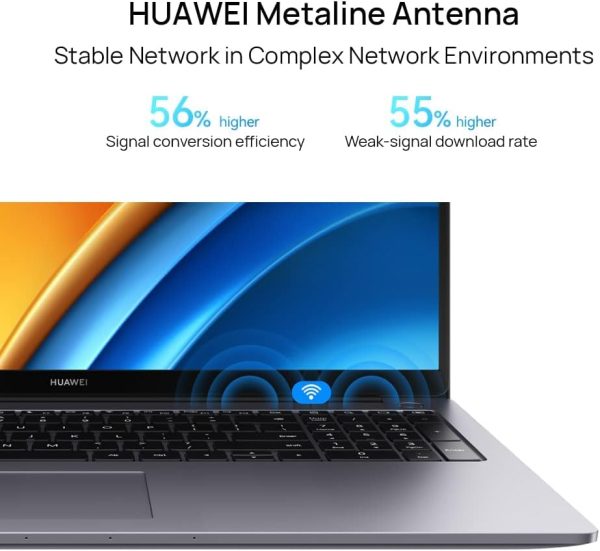 ⁦لابتوب ميت بوك D16 i5 8 جب هواوي D16 مقاس 16 انش ويندوز 11 كور i5,12450H جيل 12 8 512 SS فل فيو لراحة العين مع كاميرا زاوية عريضة 1080p , رمادي⁩ - الصورة ⁦12⁩