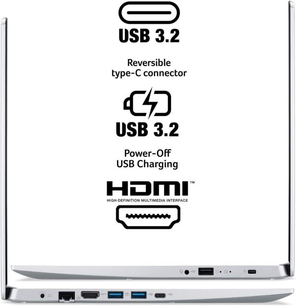 ⁦لابتوب مع اي ام دي من ايسر اسباير 5 A515,45,R74Z الرفيع 15.6 انش FHD IPS، رايزن 5 5500U محمول سداسي النواة، راديون 8 DDR4، SSD 256 واي فاي 6 ، ويندوز 11 هوم⁩ - الصورة ⁦5⁩