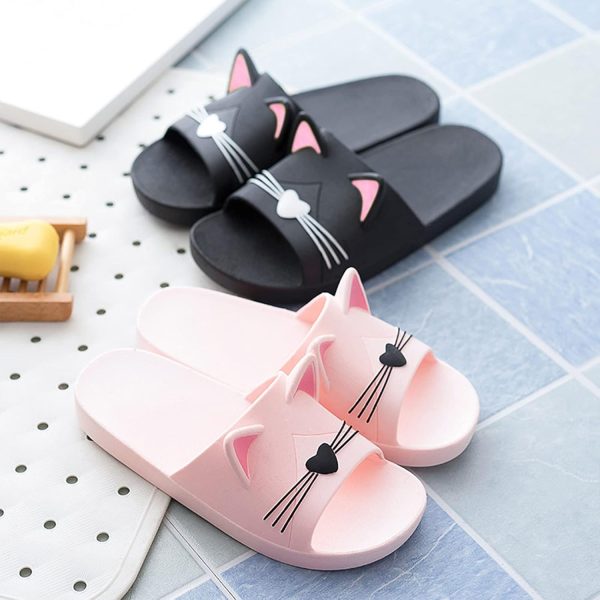 ⁦AioTio Women's Slippers, Indoor Non Slip Slippers, Cat Shaped Cute Cartoon Slippers⁩ - الصورة ⁦8⁩