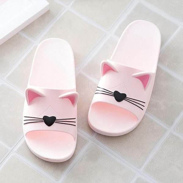 ⁦AioTio Women's Slippers, Indoor Non Slip Slippers, Cat Shaped Cute Cartoon Slippers⁩ - الصورة ⁦5⁩