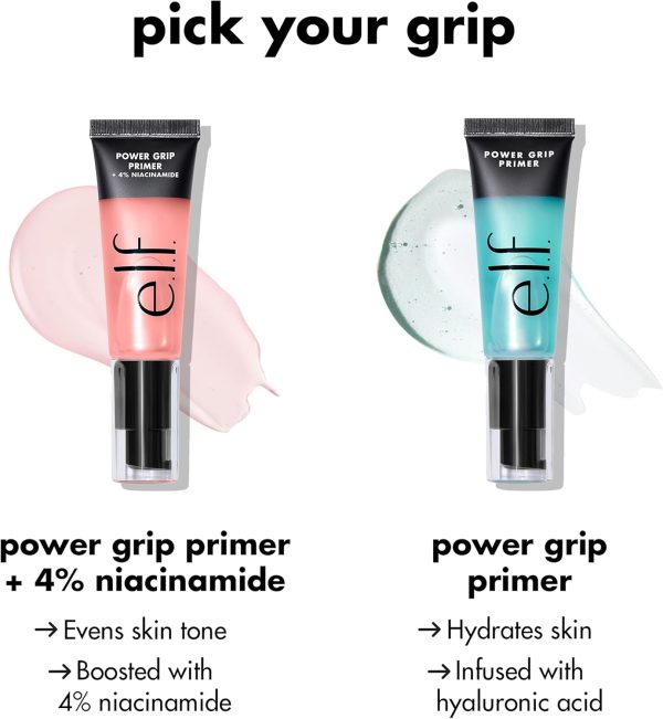 ⁦e.l.f. Power Grip Primer, Gel-Based & Hydrating Face Primer For Smoothing Skin & Gripping Makeup, Moisturizes & Primes, 0.811 Fl Oz (24 ml)⁩ - الصورة ⁦4⁩