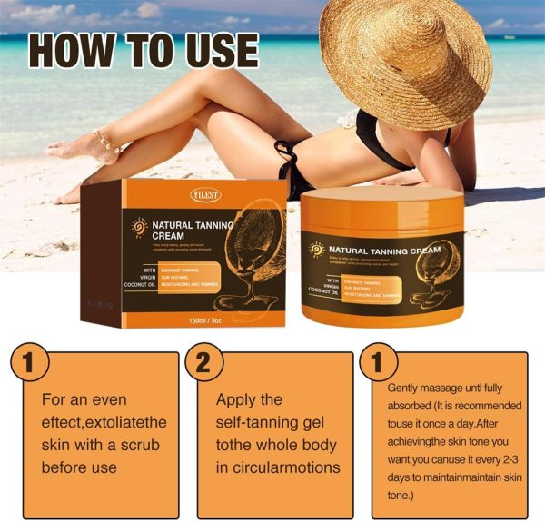 ⁦Azonee Tanning Gel & Cream, Luxury Intensive Natural Tan Accelerator with Oil, for Sunbeds & Outdoor Use, Achieve Glowing Tan Skin, 2 * 150 ml⁩ - الصورة ⁦2⁩