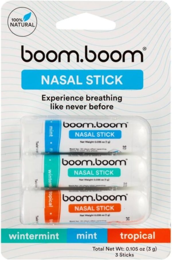 BoomBoom Nasal Stick 3 Pack Enhance Breathing Boost