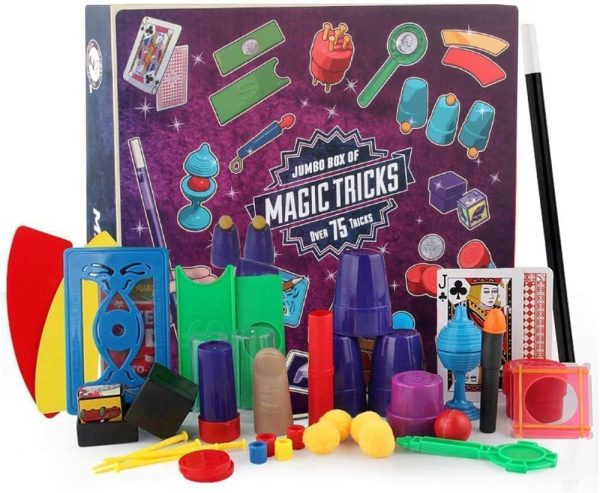 CHANEDE Magic Toys Kit Set with Wand and 75 Magic Tricks for Kids Boys Girls, Best Age 6 7 8 9 Years Old