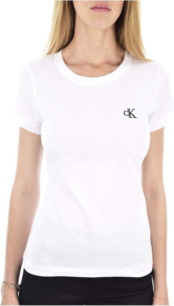 Calvin Klein Womens CK EMBROIDERY SLIM T Shirt