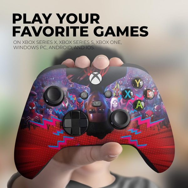 DreamController Miles Morales Spidervers Custom X box Controller Wireless compatible with X box OneX box Series XS Proudly Customized in USA with Permanent HYDRO DIP Printing NOT JUST A SKIN