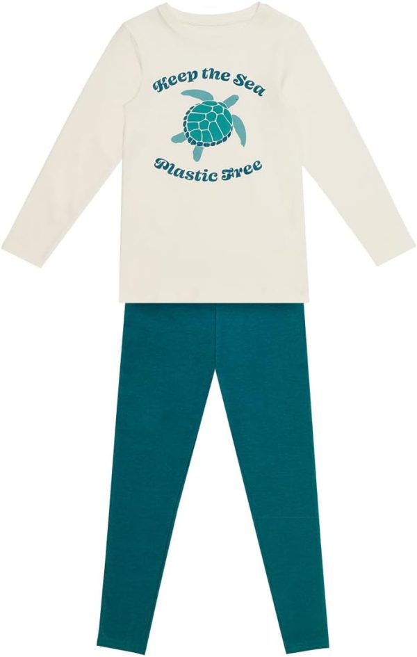 GREEN TREAT Girls GLHGT058 Organic Cotton Loungewear Set