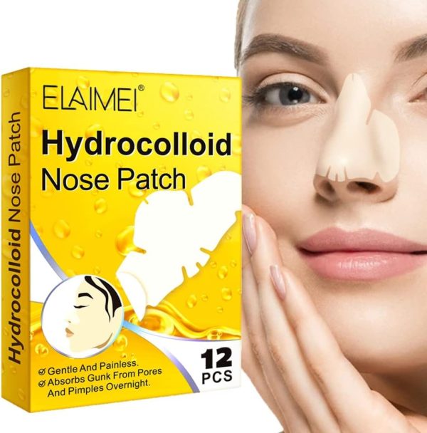 SYOSI Hydrocolloid Nose Patch 1 Pack 12 Pcs Blackhead Nasal Patch