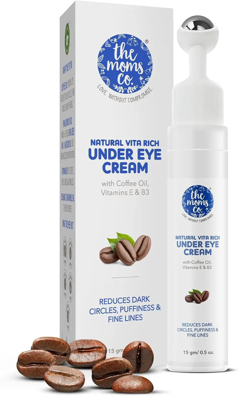 the moms Co. Natural Vita Rich Under Eye Cream with Cooling Massage Roller 15g 0.5oz