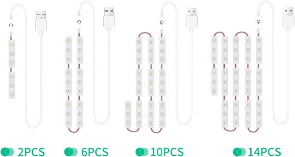 فاونو 10 قطع من مصابيح LED لمراة المكياج قابلة للتعتيم والتحكم باللمس لمراة الزينة والحمام مع كابل USB وشريط اضاءة LED لمراة الزينة