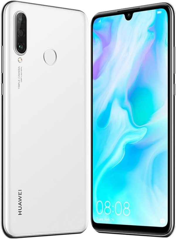 1733015239 HUAWEI P30 Lite 128GB 4GB RAM 6.15 Display AI Triple Camera 32MP Selfie Dual SIM GSM MAR LX3A Global 4G LTE International Version White Wi Fi