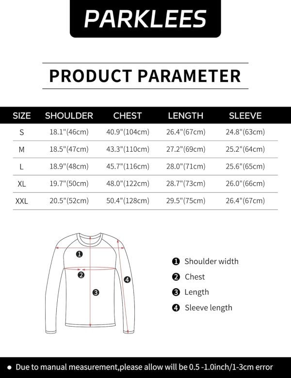 ⁦PARKLEES Men's Casual Front Placket Basic Long Sleeve Henley Shirt Muscle Workout Athletic Tee Tops⁩ - الصورة ⁦7⁩