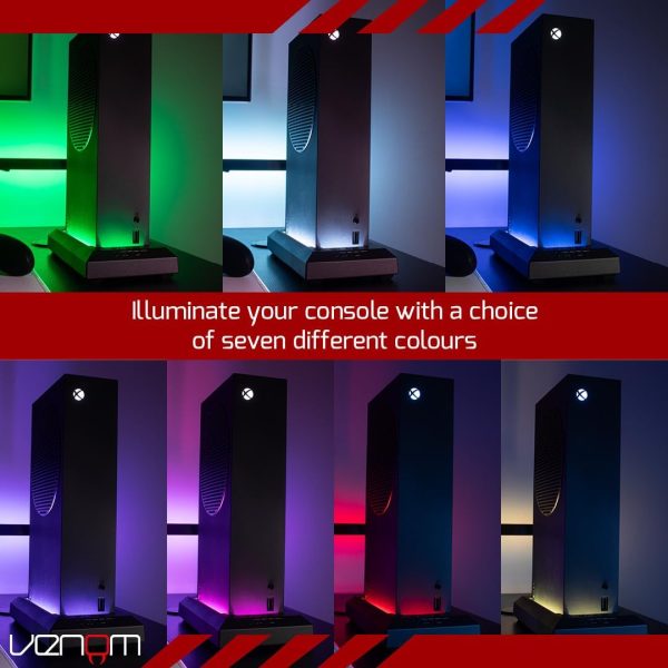 ⁦Venom Multi-Colour LED Light-up Console Stand - Black (Xbox Series S)، من فينوم، أسود⁩ - الصورة ⁦3⁩