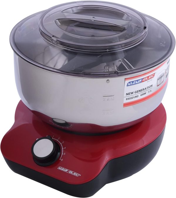 ⁦Al Saif Electric Food Mixer 5 Liter 650 Watts, E02221/Rd, Muticolor⁩ - الصورة ⁦4⁩