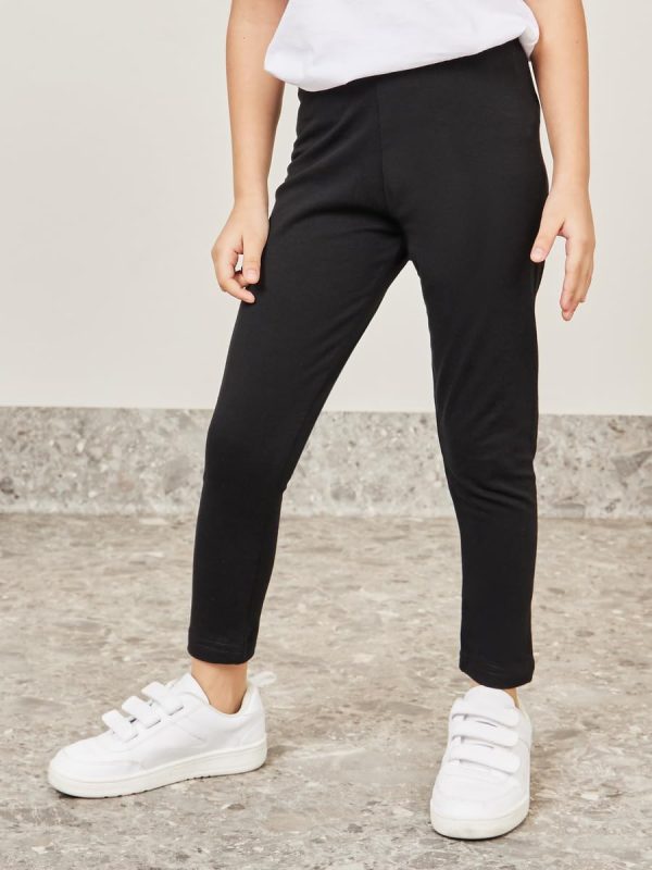 ⁦Styli Girls Solid High Rise Leggings⁩ - الصورة ⁦3⁩