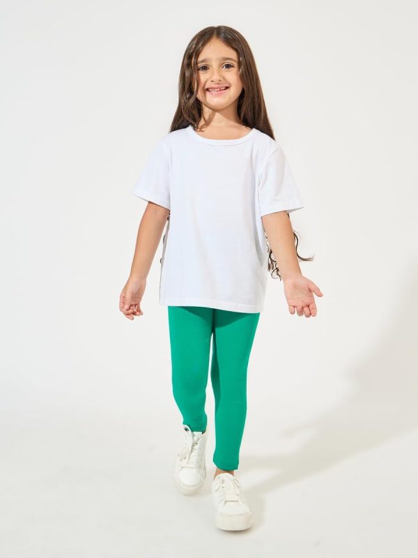 ⁦Styli Girls Solid High Rise Leggings⁩ - الصورة ⁦3⁩