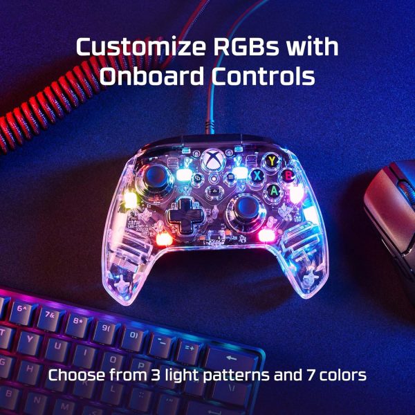 ⁦HyperX Clutch Gladiate RGB Gaming Controller for Xbox Series X|S Licensed by Xbox Full RGB Wired Clear⁩ - الصورة ⁦3⁩