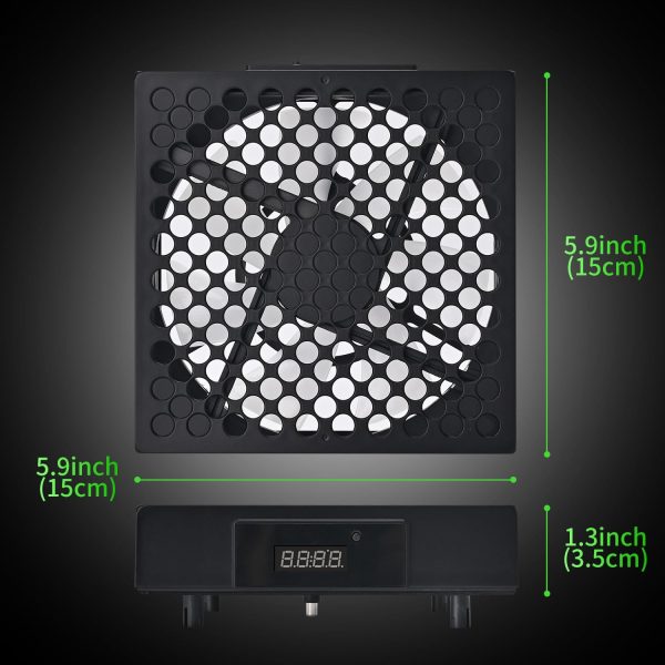 ⁦AUMETE Cooling Fan for Xbox Series X with LED Display, Automatic Fan Speed Adjustable by Temperature, High Performance Cooling, Low Noise Top Fan with 3 Gears 1500/1750/2000RPM (140MM)⁩ - الصورة ⁦5⁩