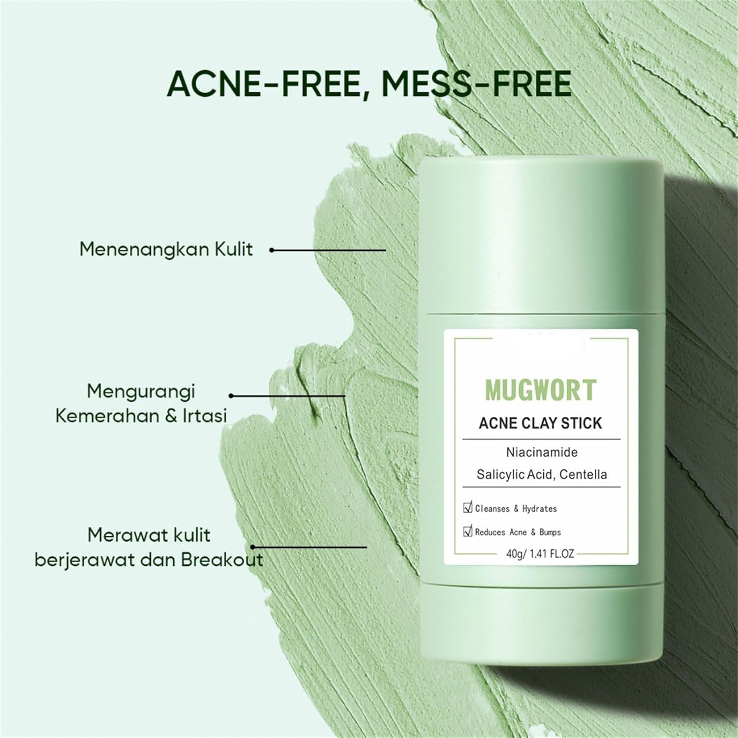 1733599256 Mugwort Mask Korean Mugwort Clay Mask Stick Mugwort Mud Mask for Face Blackhead Remover Mugwort Anti Pores Acne Clay Mask Mugwort Purifying Clay Face Mask Deep Pore Cleansing Moisturizing 2