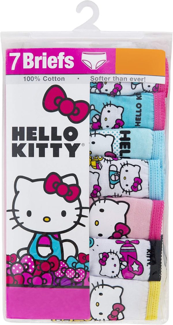 ⁦Hello Kitty Girls' 100% Combed Cotton Underwear in Sizes 2/3t, 4t, 4, 6 and 8⁩ - الصورة ⁦6⁩